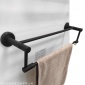 毛巾架黑色双杆太空铝浴室毛巾杆